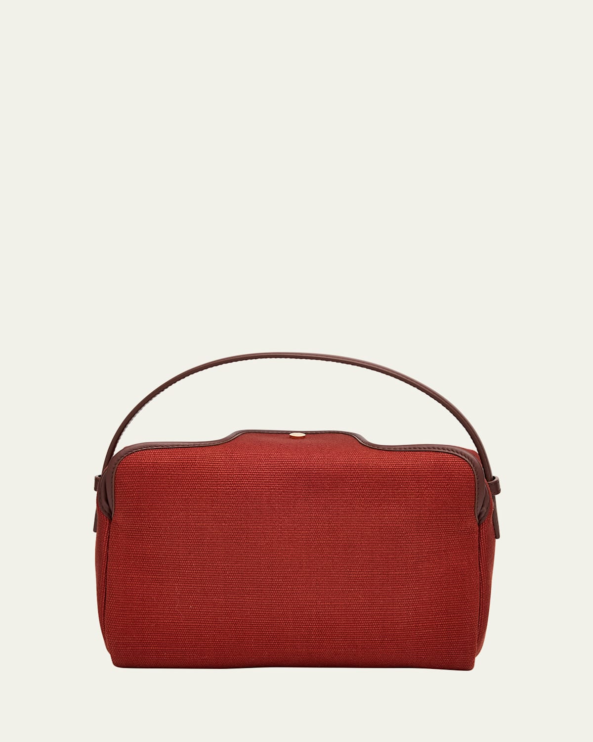 Loro Piana Canvas And Leather Rounded Travel Pouch