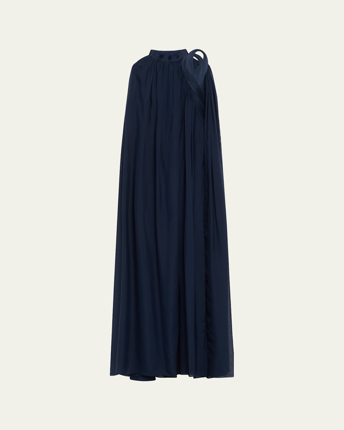 Gaurav Gupta Cypress Sculpted Silk Chiffon Cape Gown In Blue