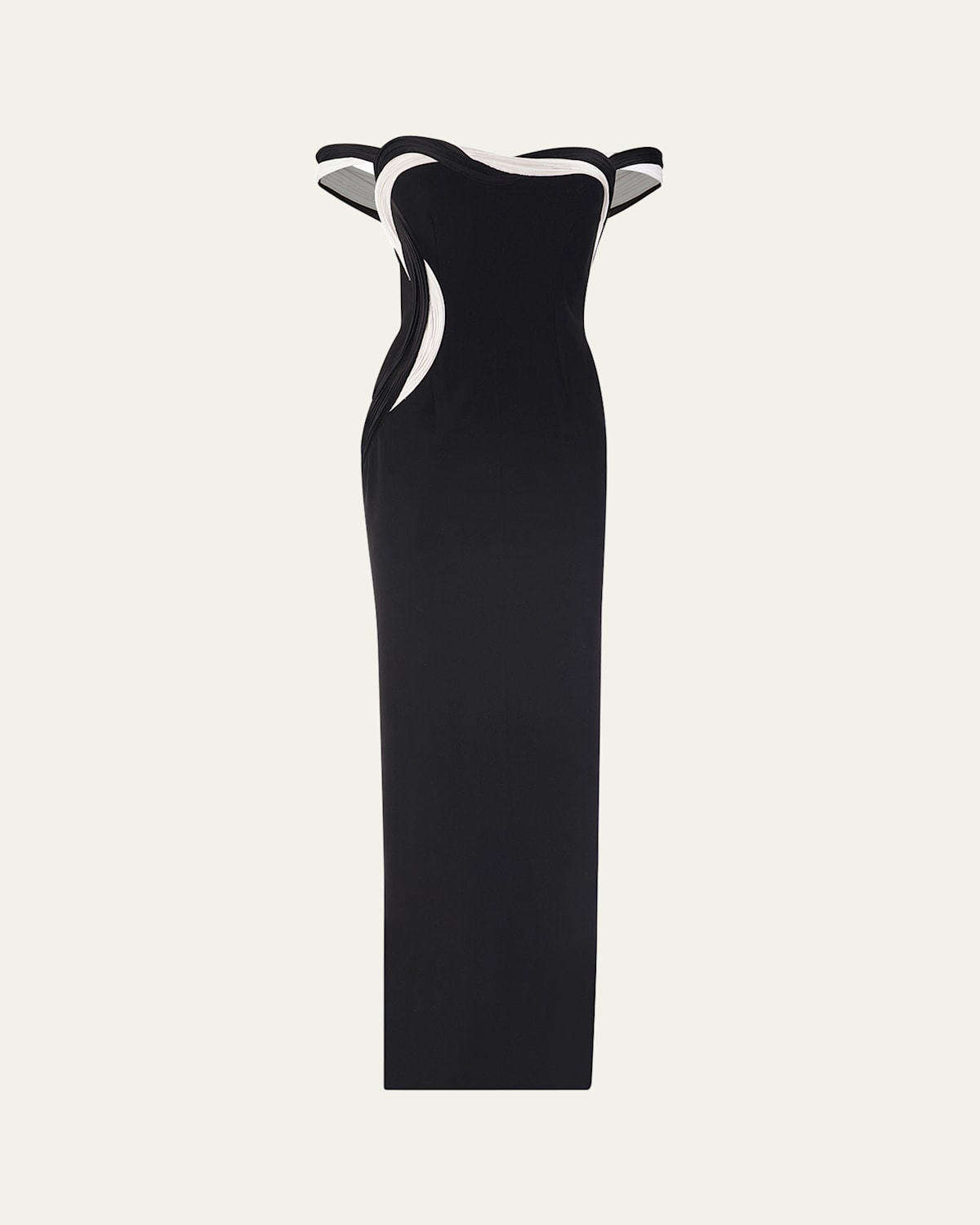 Gaurav Gupta Orbital Interplay Off-shoulder Column Gown In Multi
