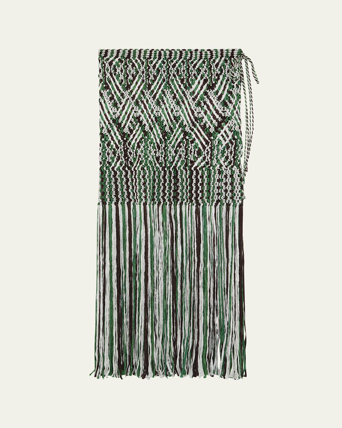 Wales Bonner Java Macrame Fringe Midi Skirt