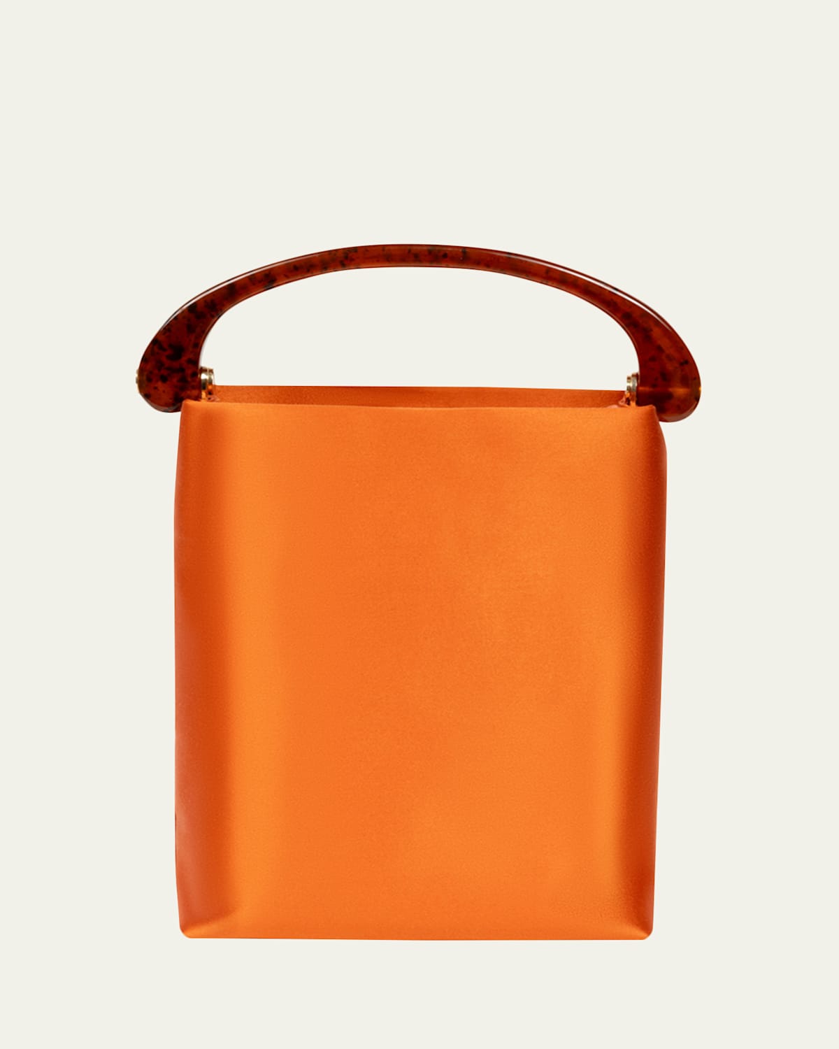 Dries Van Noten Mini Slim Satin Top-handle Bag In Orange