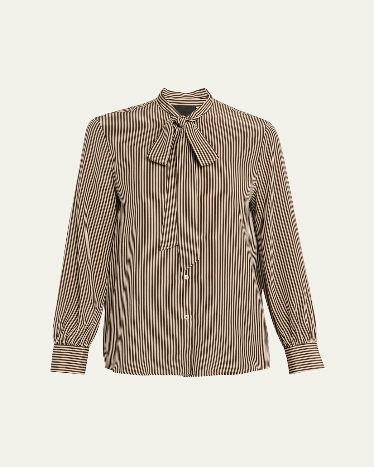 Nili Lotan Irina Striped Neck-scarf Silk Shirt In Multi