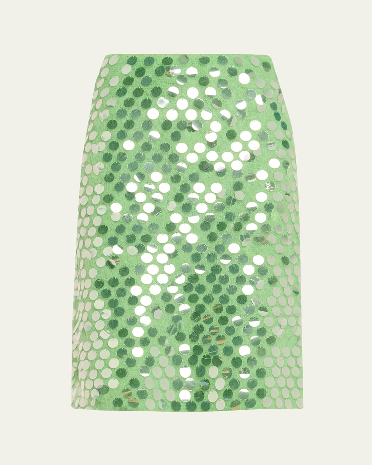 Zankov Delphine Paillettes Mohair-wool Pencil Skirt In Green