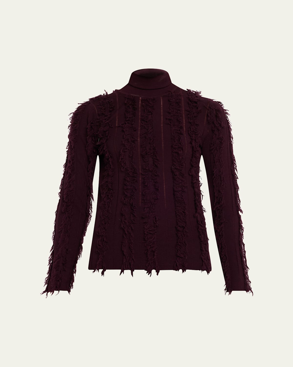 Zankov Nico Turtleneck Fringed Sweater In Purple
