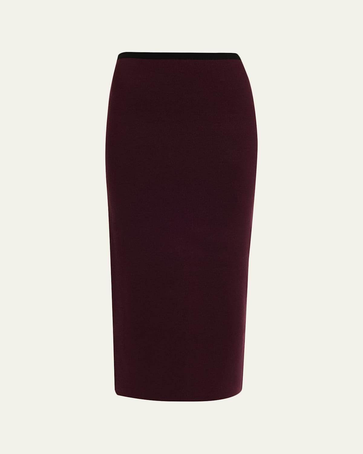 Zankov Alina Merino Wool Midi Pencil Skirt In Red