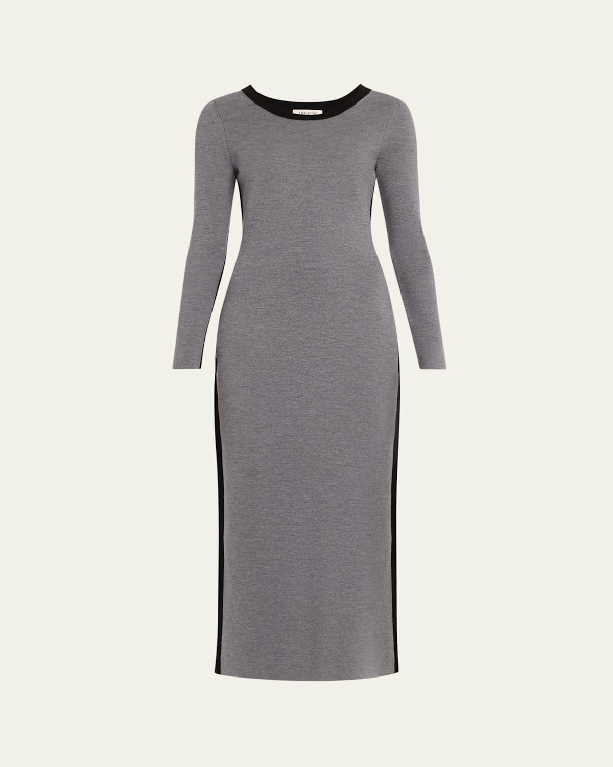 Zankov Angie Colorblock Long-sleeve Ankle Dress In Black