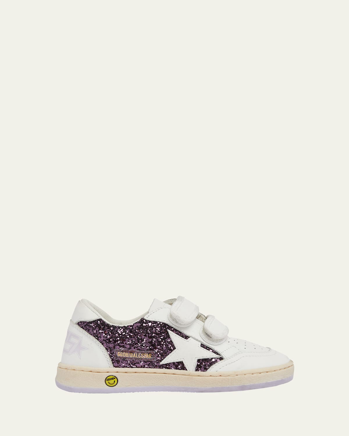 Golden Goose Girl's Ballstar Grip-strap Glitter Leather Sneakers, Baby/toddler In Multi