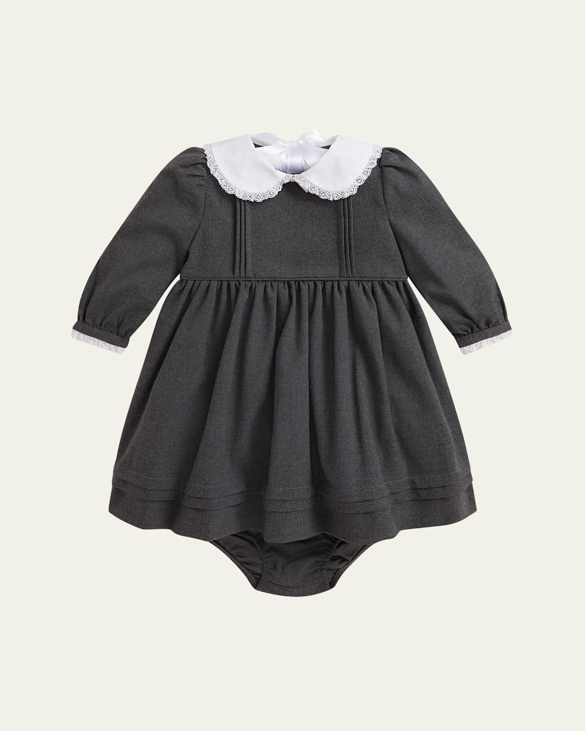 Ralph Lauren Kids' Girl's Peter Pan-collared Babydoll Dress In Black
