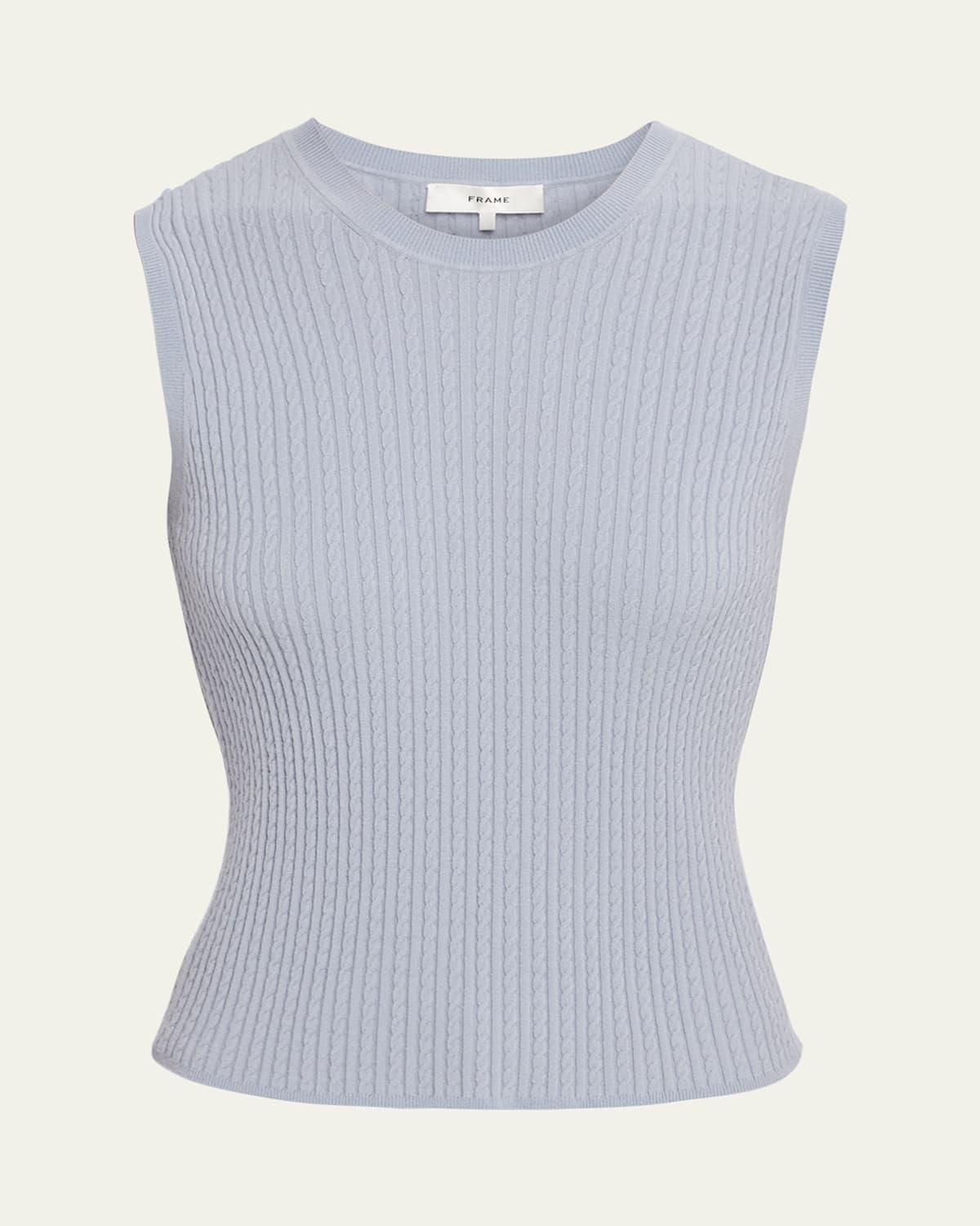 FRAME The Fine Cable-Knit Sleeveless Top