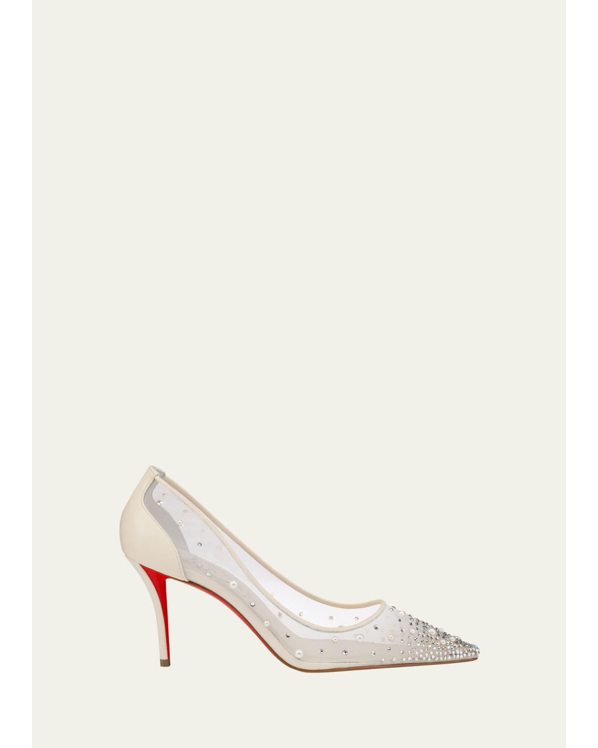 80mm Miss Z Degrastra Embellished Mesh Pumps