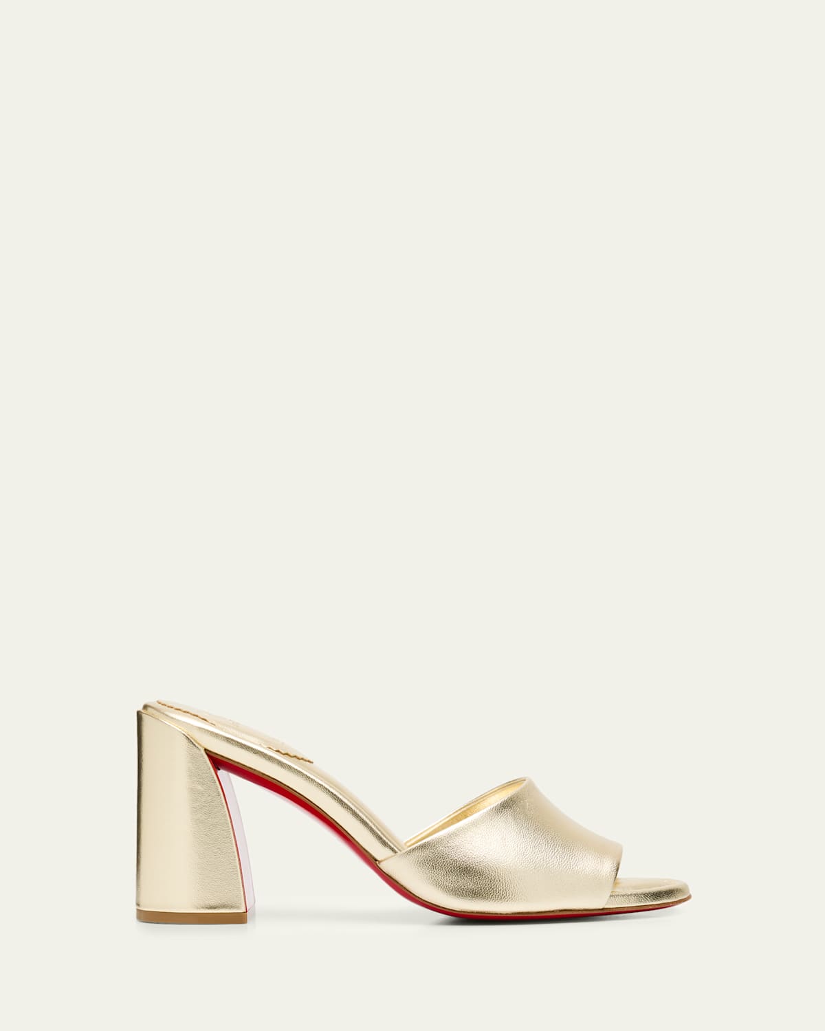 Christian Louboutin 85mm Jane Metallic Nappa Leather Mules In Neutral