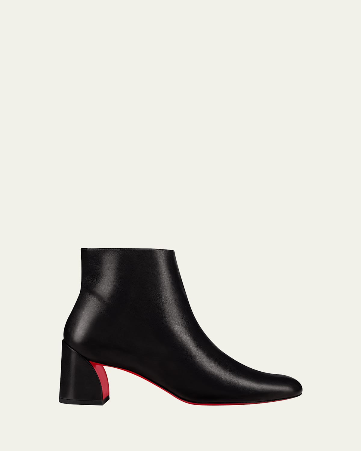 Christian Louboutin 55mm Jane Leather Red Sole Booties In Black