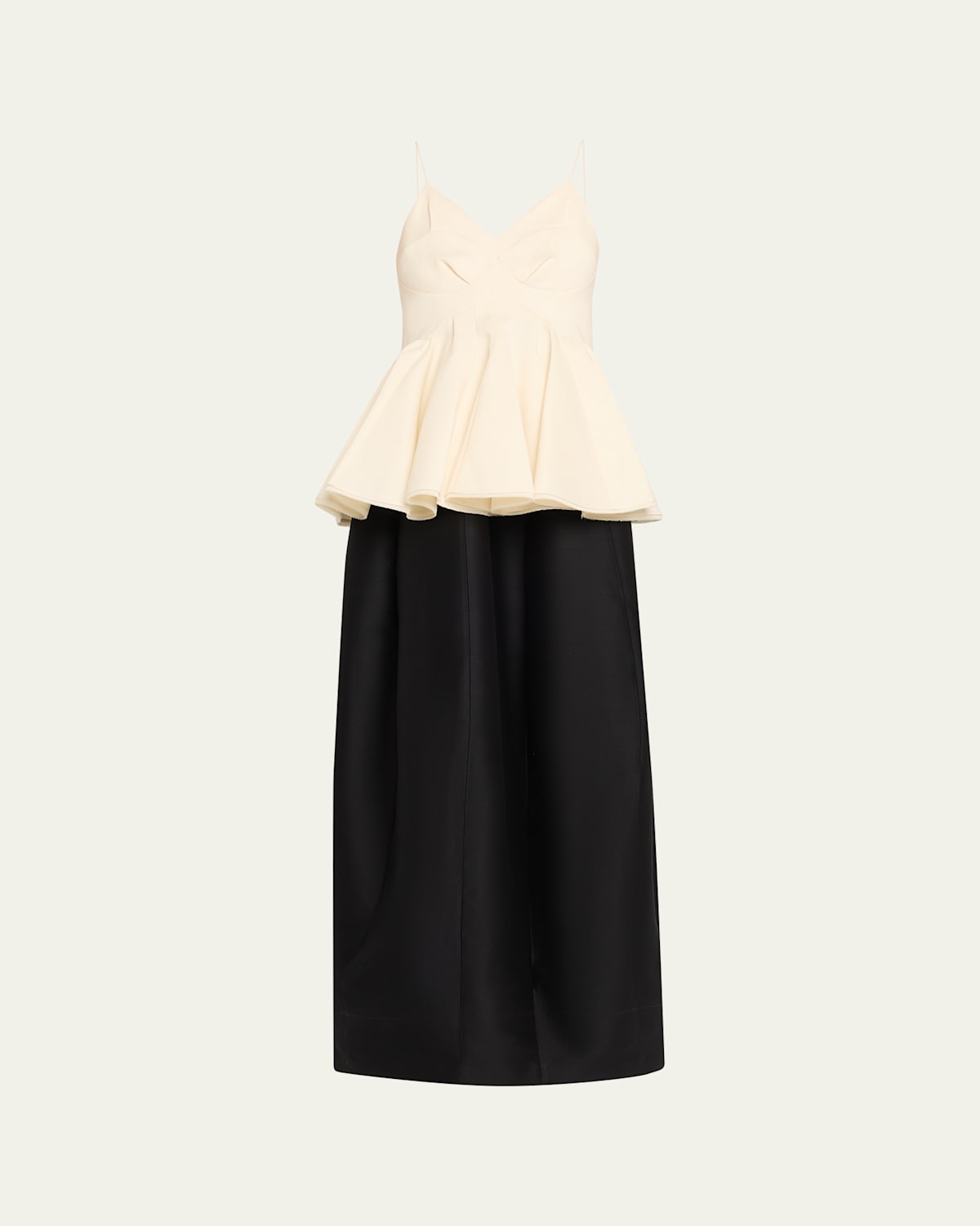 Amell Persimmon Wool-Taffeta Peplum Maxi Dress