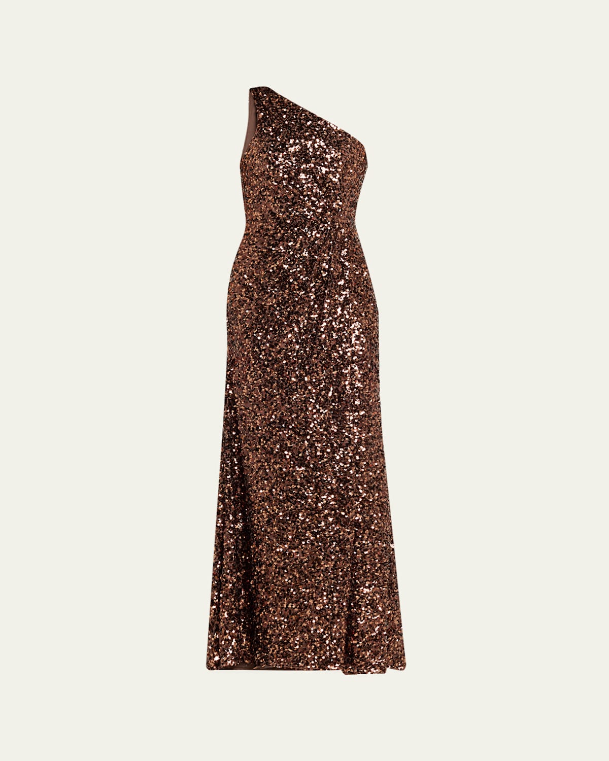 Halston Lexi One-shoulder Sequin Gown In Multi