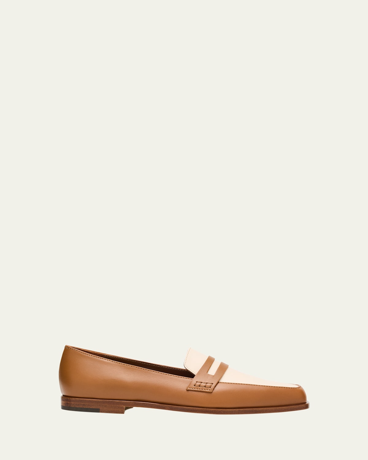 Manolo Blahnik Polonoff Bicolor Penny Loafers In Brown