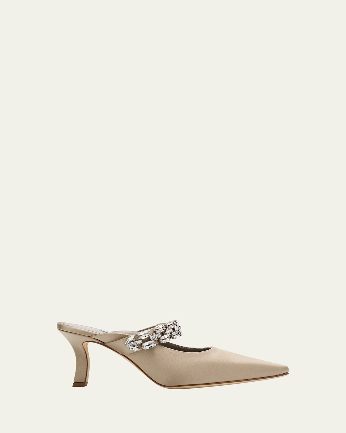 Manolo Blahnik Tamolmu Embellished Satin Mules In Gold