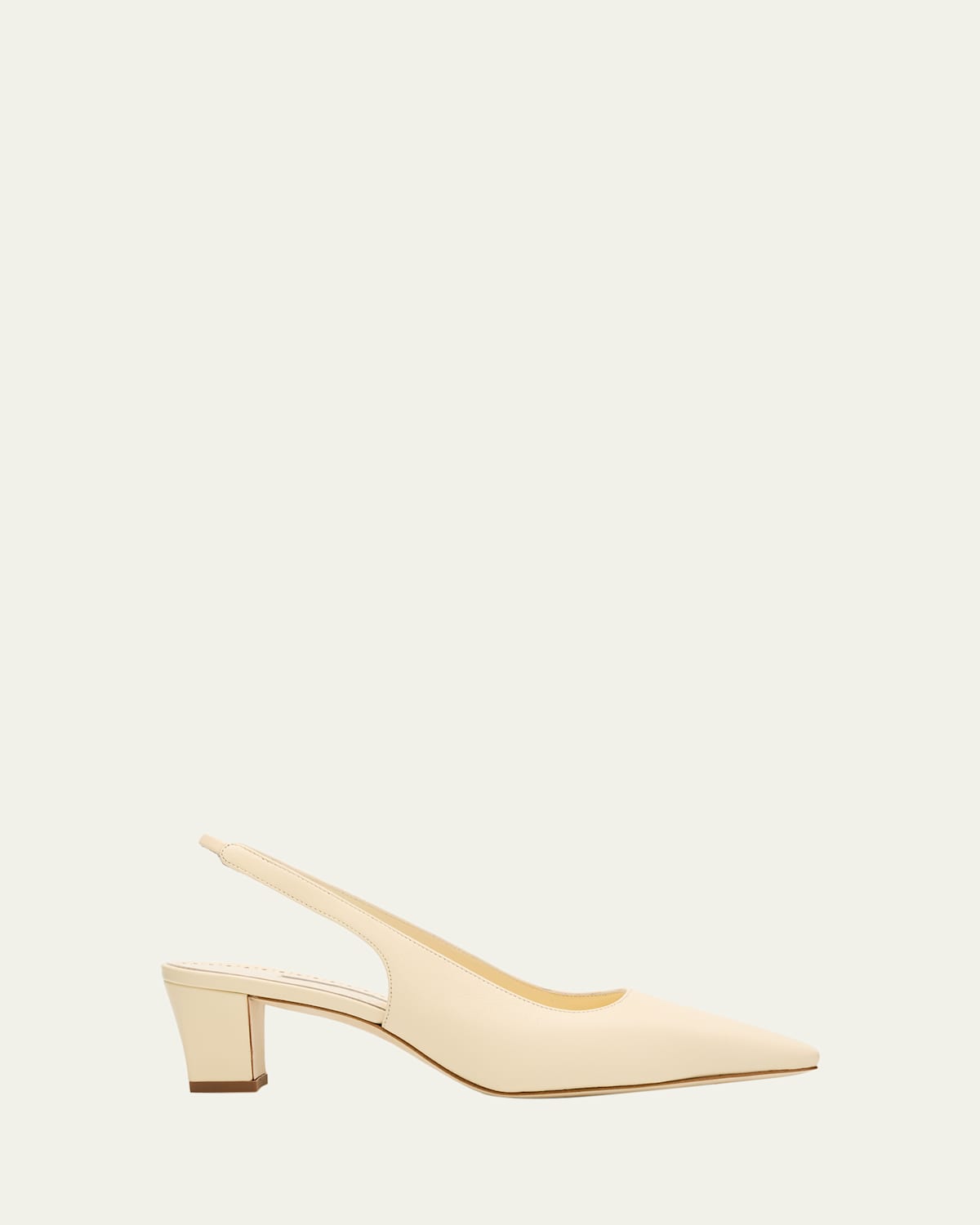 Manolo Blahnik Teutamospla Leather Slingback Pumps In White
