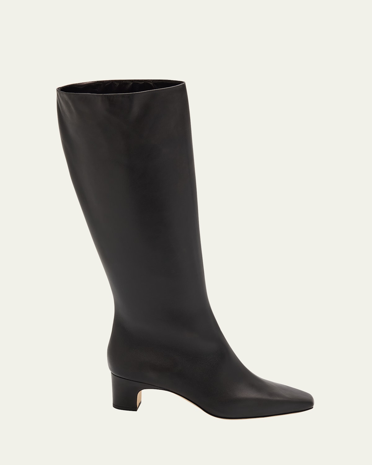 Manolo Blahnik Ofara Knee-high Leather Boots In Black