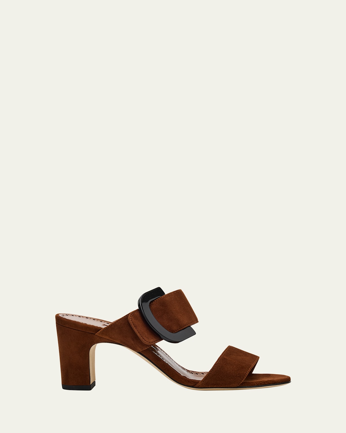 Manolo Blahnik Betimusa Suede Mule Sandals In Brown