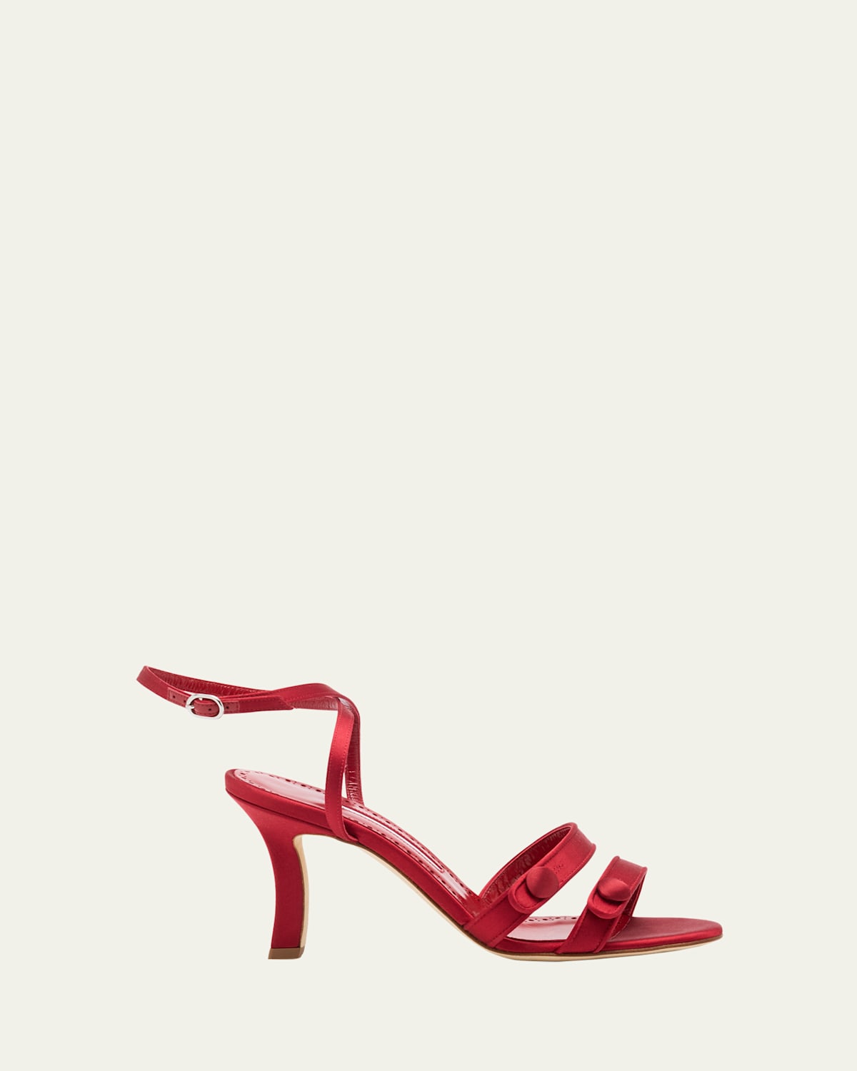 Manolo Blahnik Neusita 90 Satin Sandals In Red