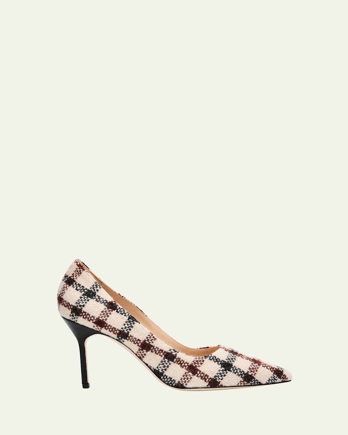 Manolo Blahnik Bb Plaid Wool Pumps In Multi