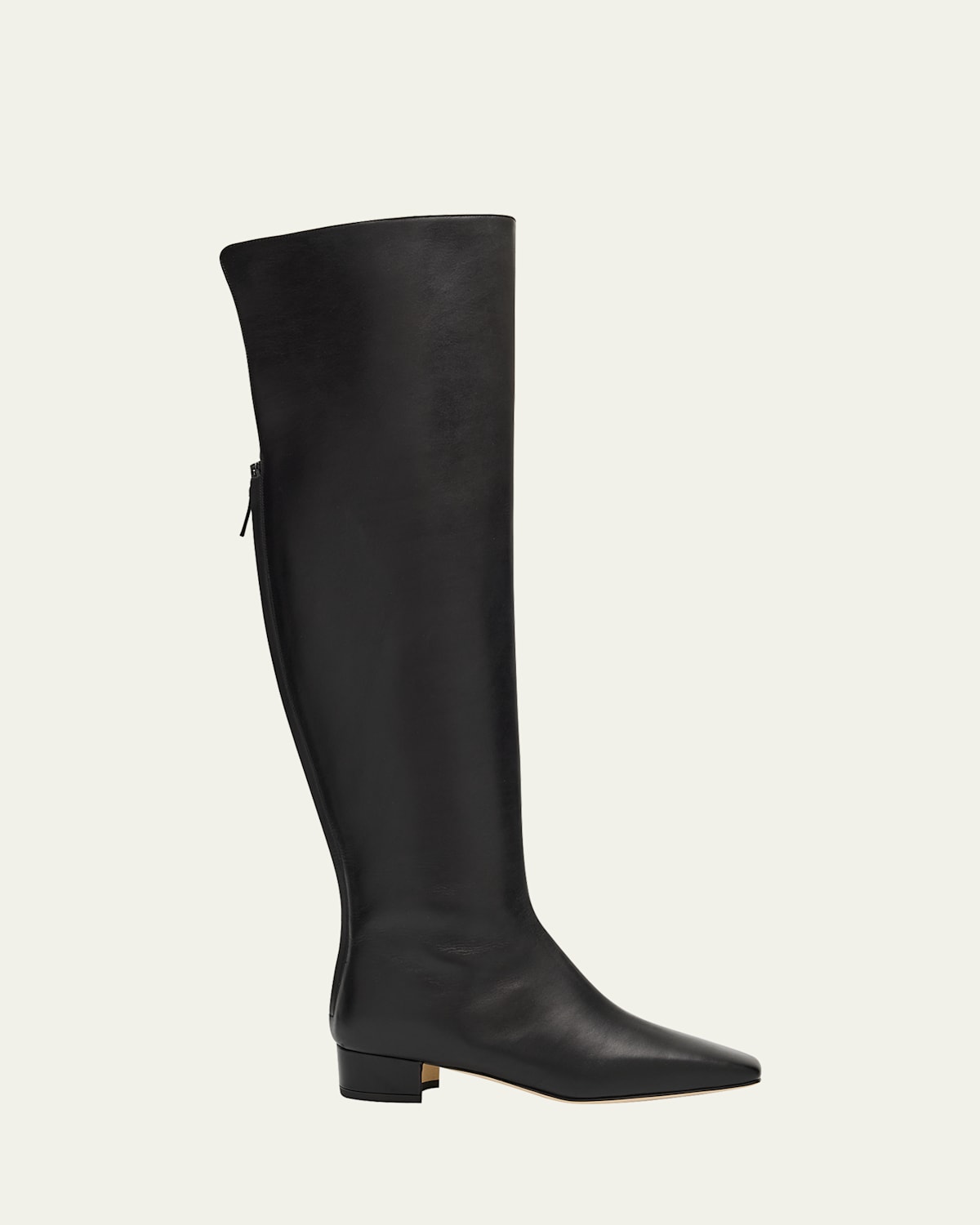 Manolo Blahnik Gore Calf Leather Knee High Boots In Black