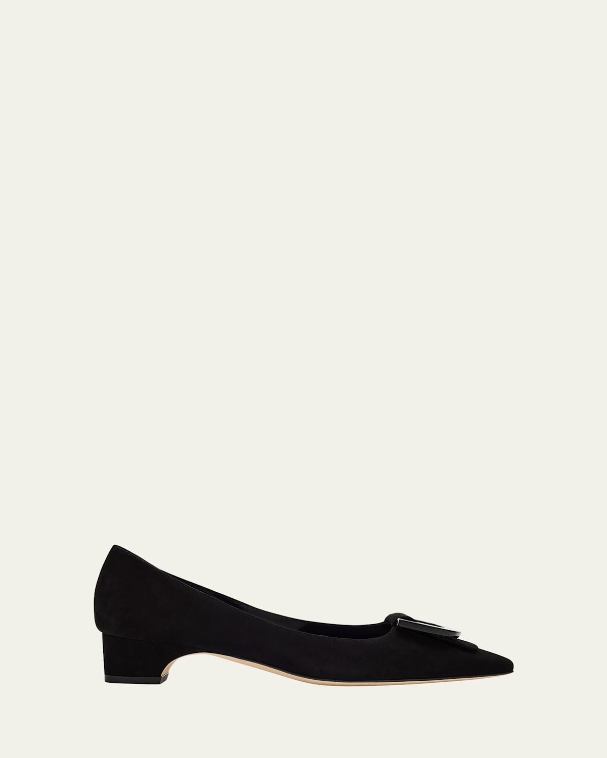 Manolo Blahnik Beti Suede Pointed-toe Pumps In Black