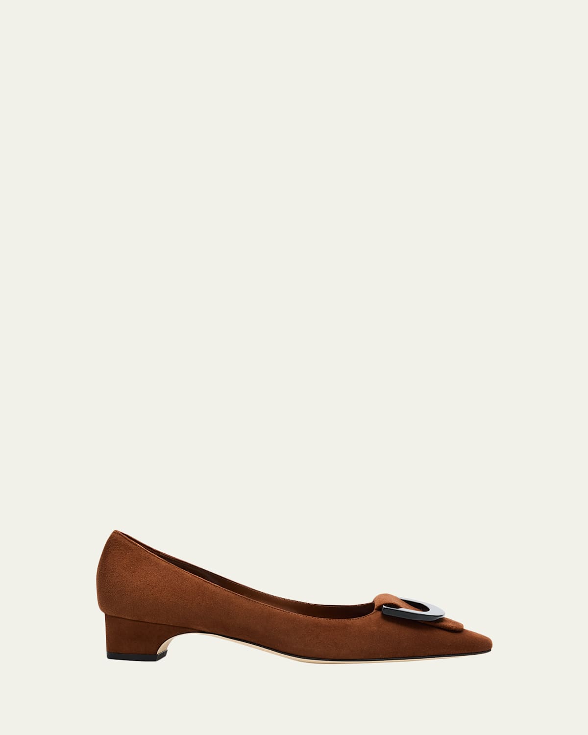 Manolo Blahnik Beti Suede Pointed-toe Pumps In Brown