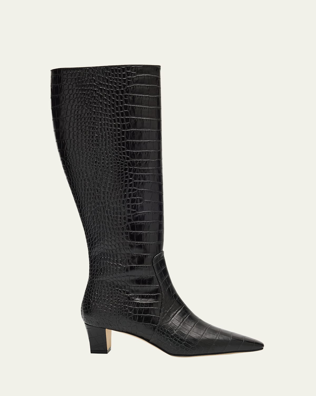 Manolo Blahnik Penelope Croc-effect Calf Leather Knee High Boots In Multi