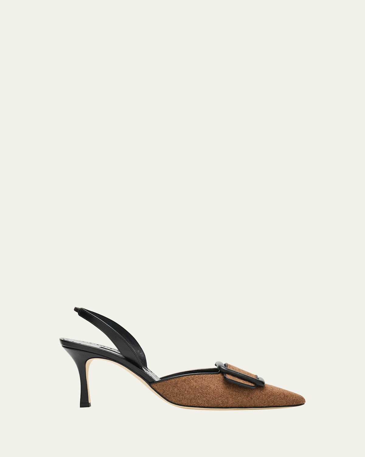 Manolo Blahnik Mayslibi Wool Buckle Slingback Pumps In Multi