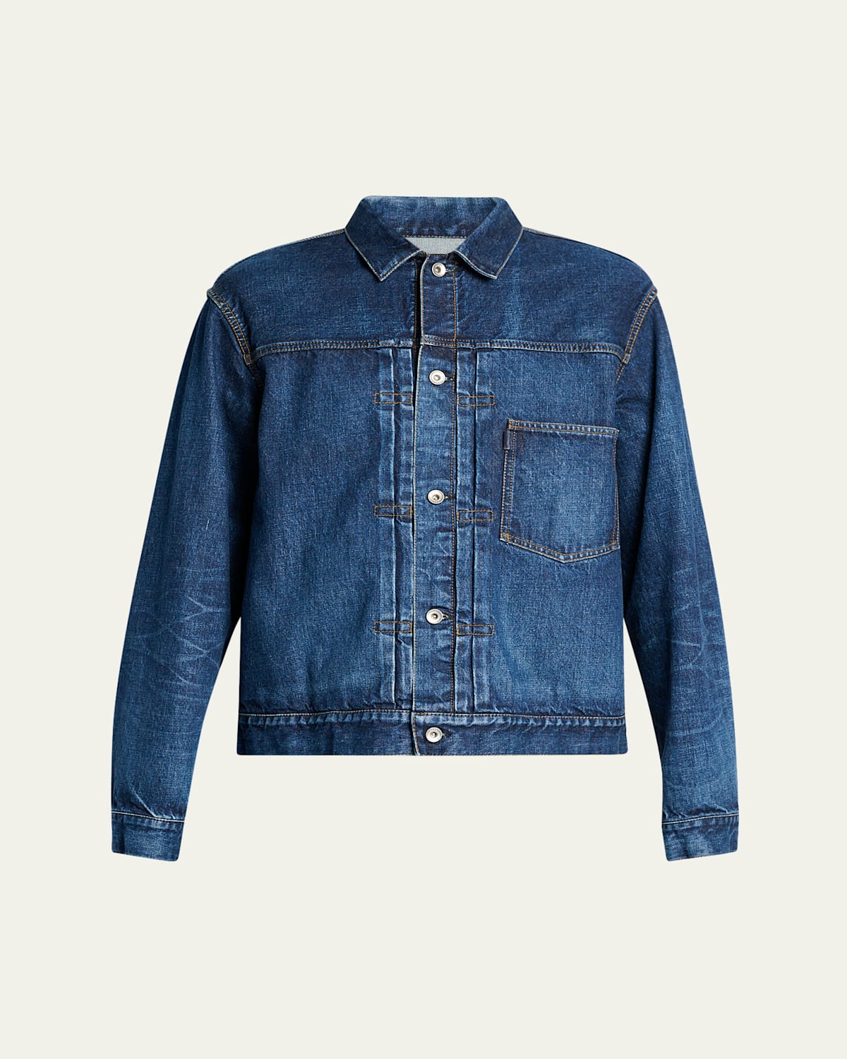 Sacai Men's Beyondexx Denim Hybrid Chore Jacket In Blue