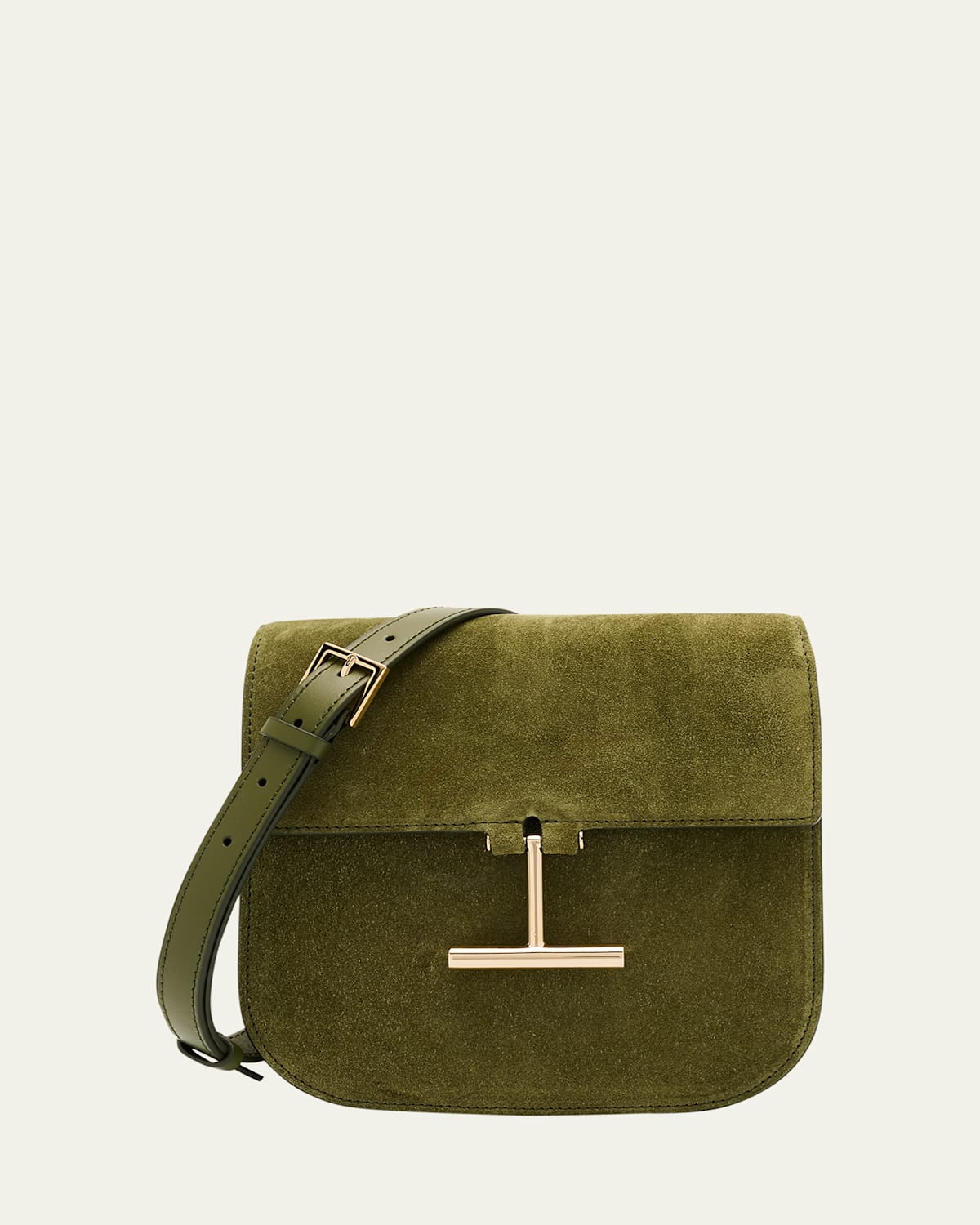 Tom Ford Tara Mini Crossbody Bag In Suede In Green