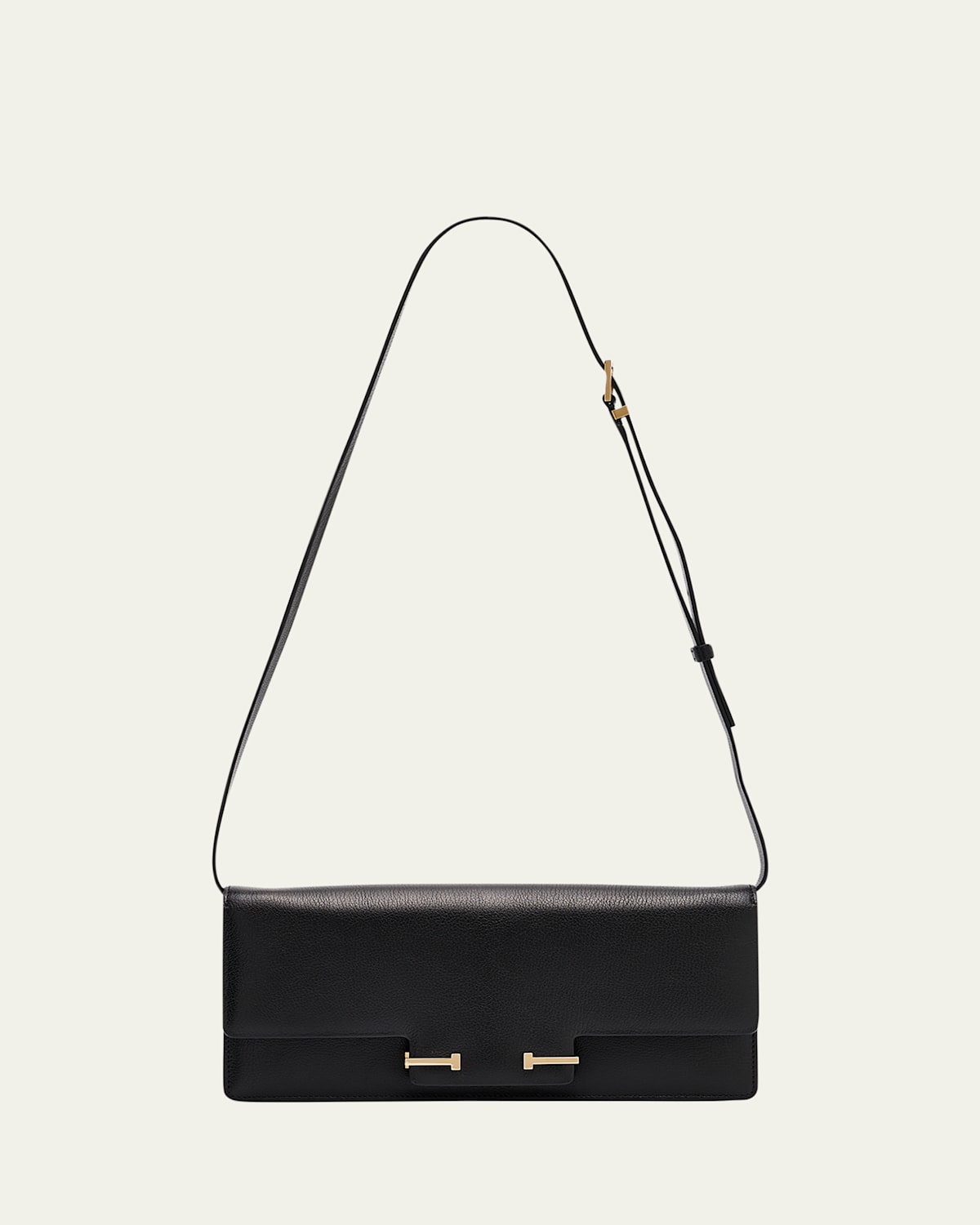 Tom Ford East-west Supple Grain Leather Shoulder Bag In Black