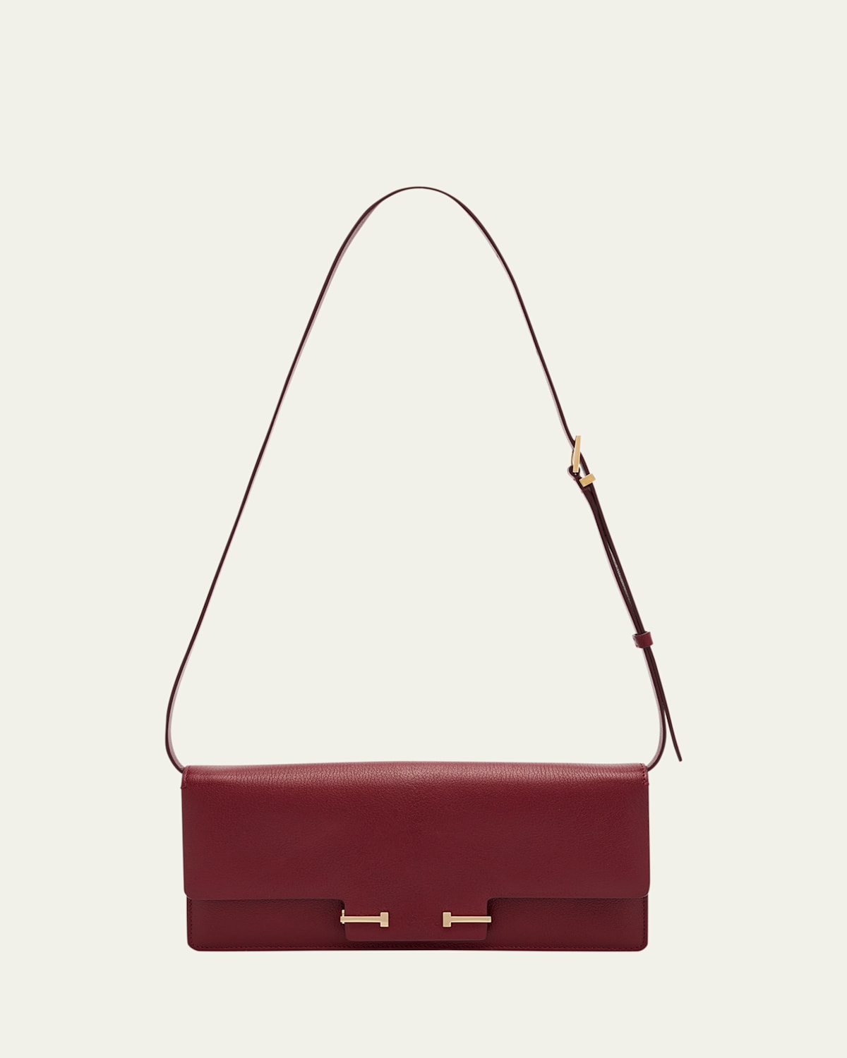 Tom Ford East-west Supple Grain Leather Shoulder Bag In Red