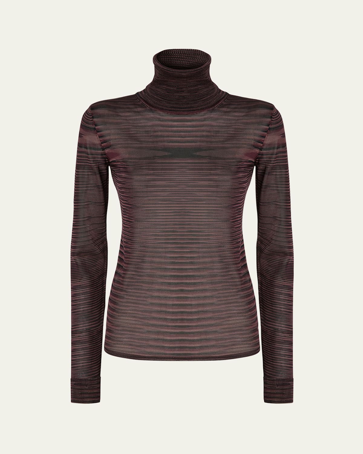 Missoni Turtleneck Striped Sweater In Brown