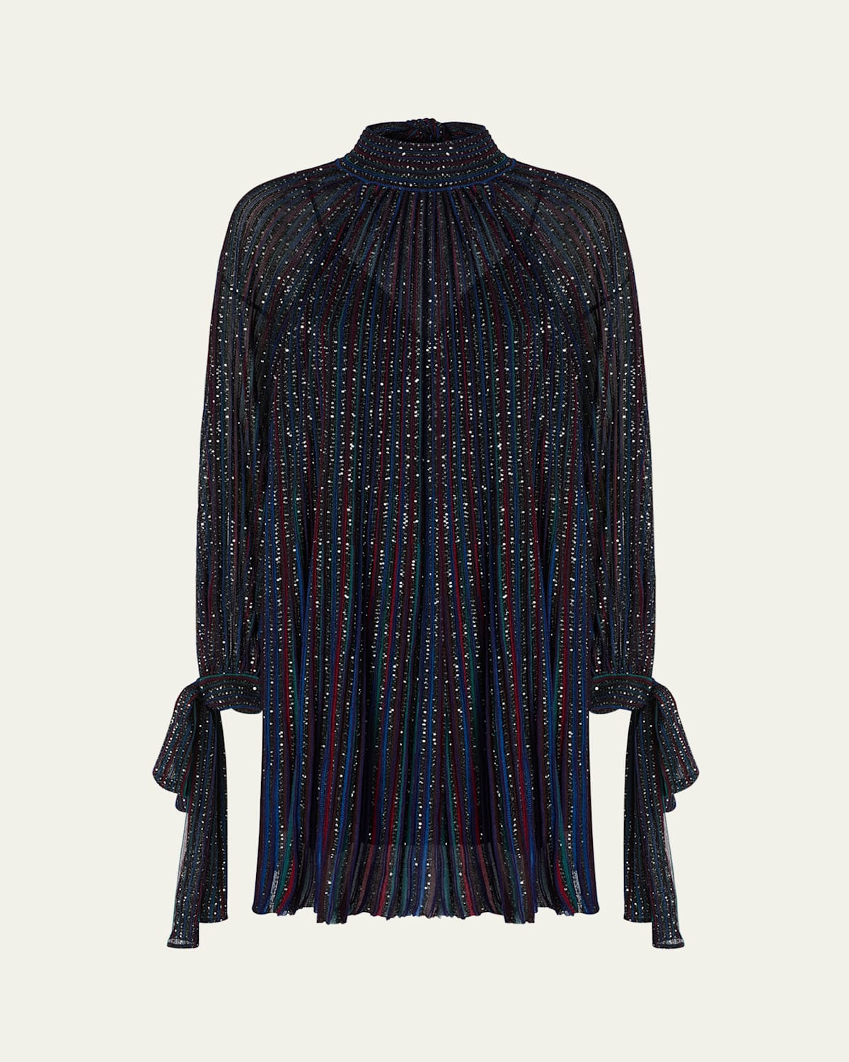 Missoni Paillette Striped Long-sleeve Mini Dress