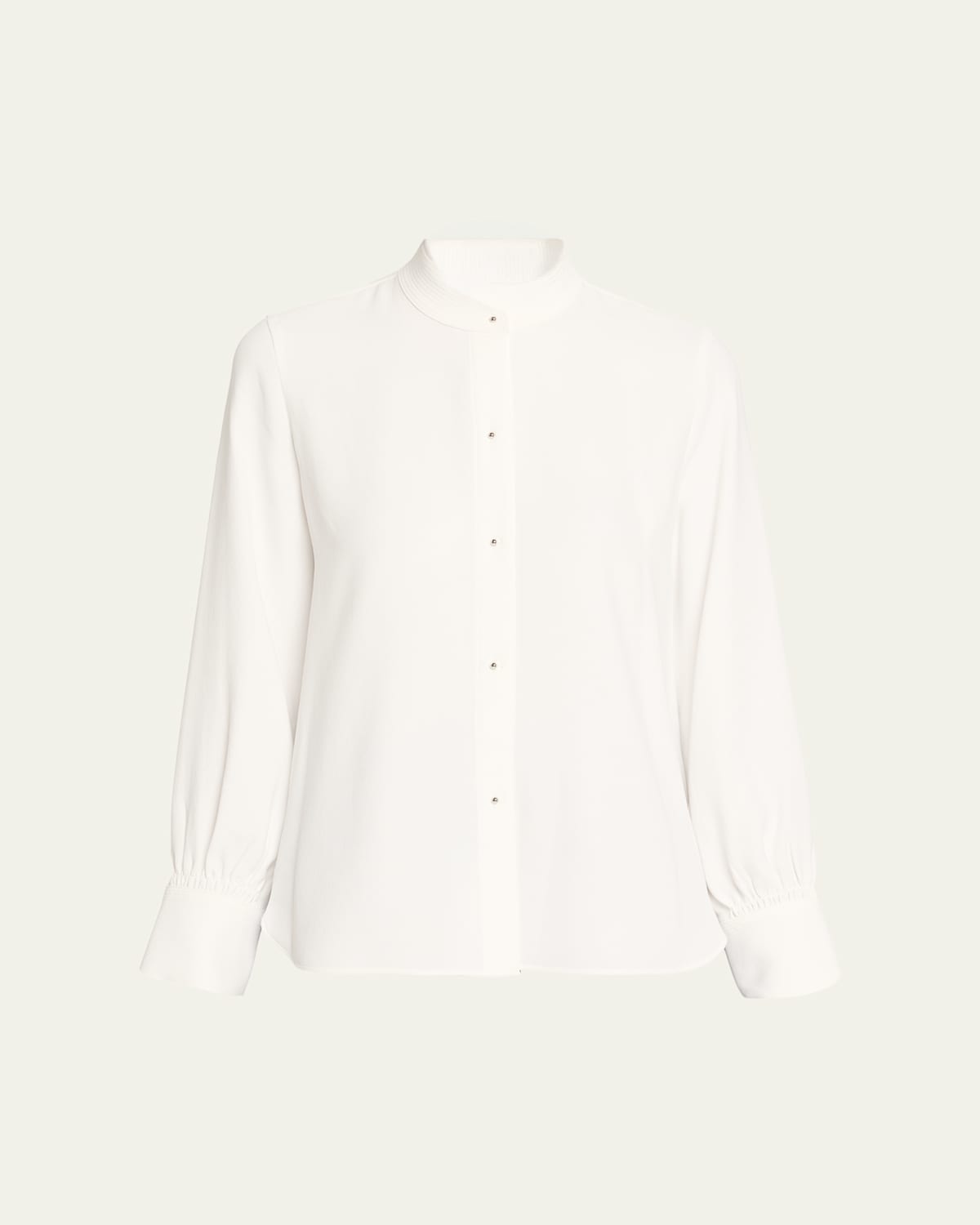 Vince Metal-button Crepe Shirt In White