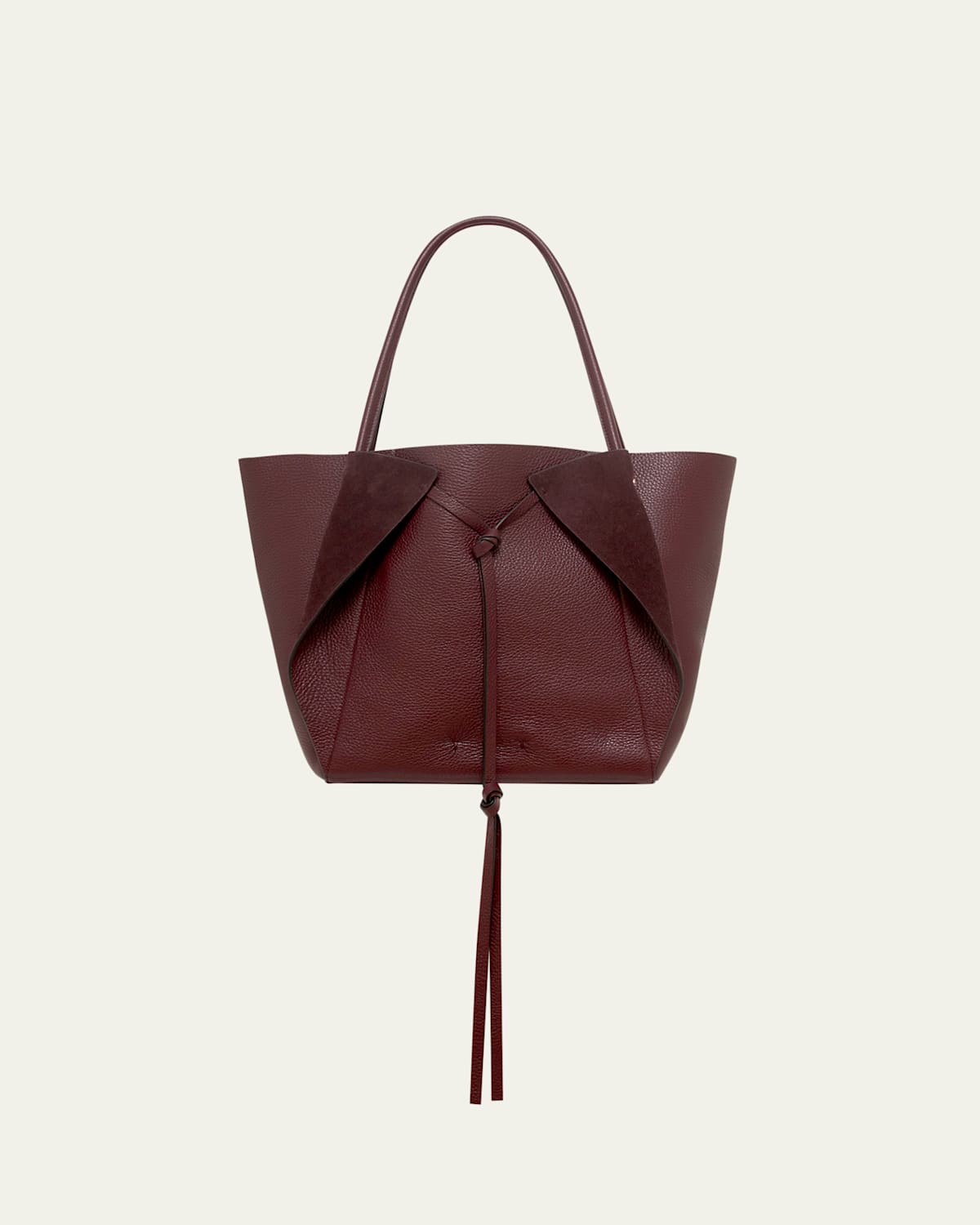Gabriela Hearst Marija Folded Deerskin Leather Tote Bag In Burgundy