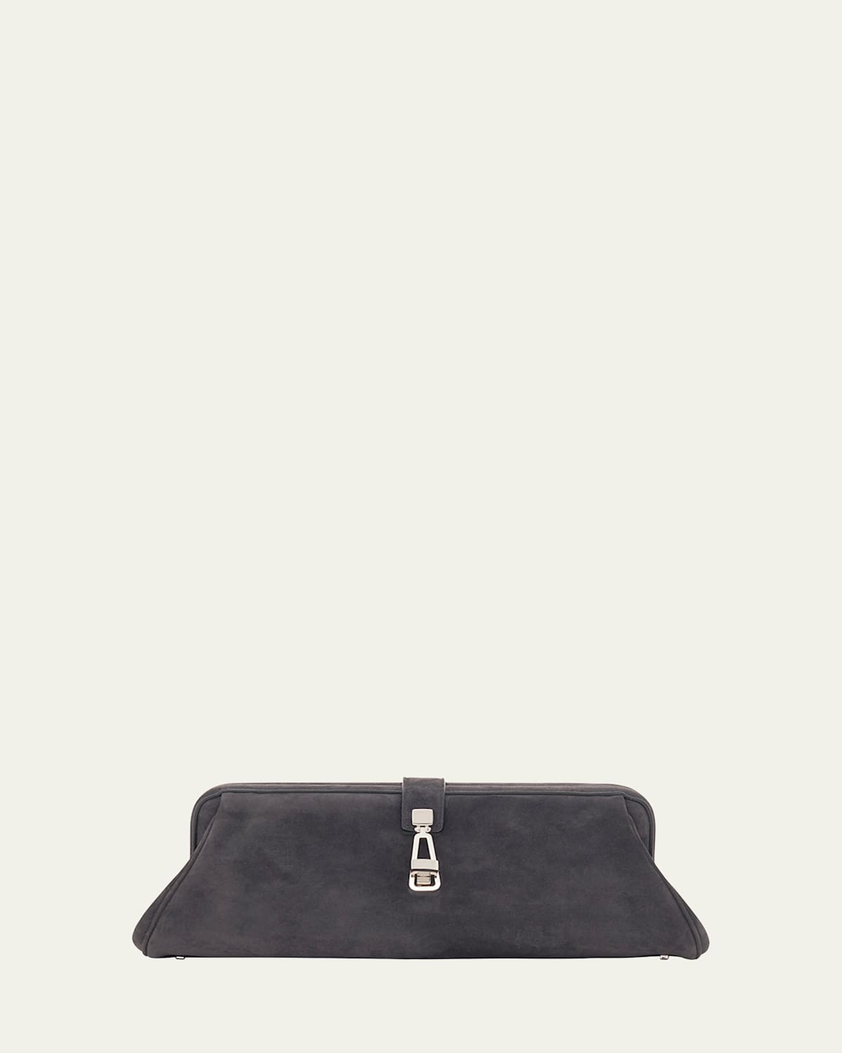 Gabriela Hearst Baguette Suede Clutch Bag In Gray