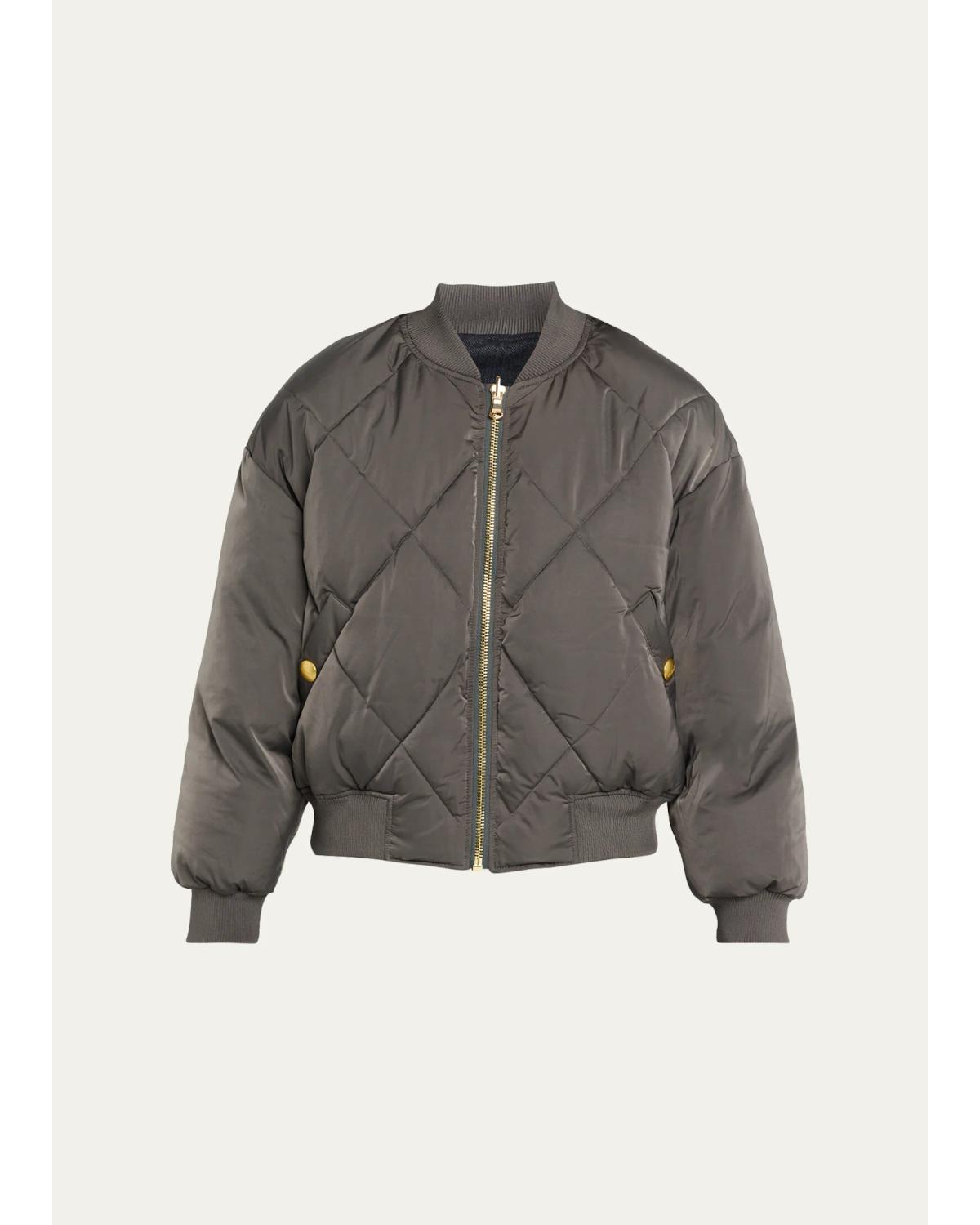 Violeta Reversible Quilted Puffer Bomber Jacket