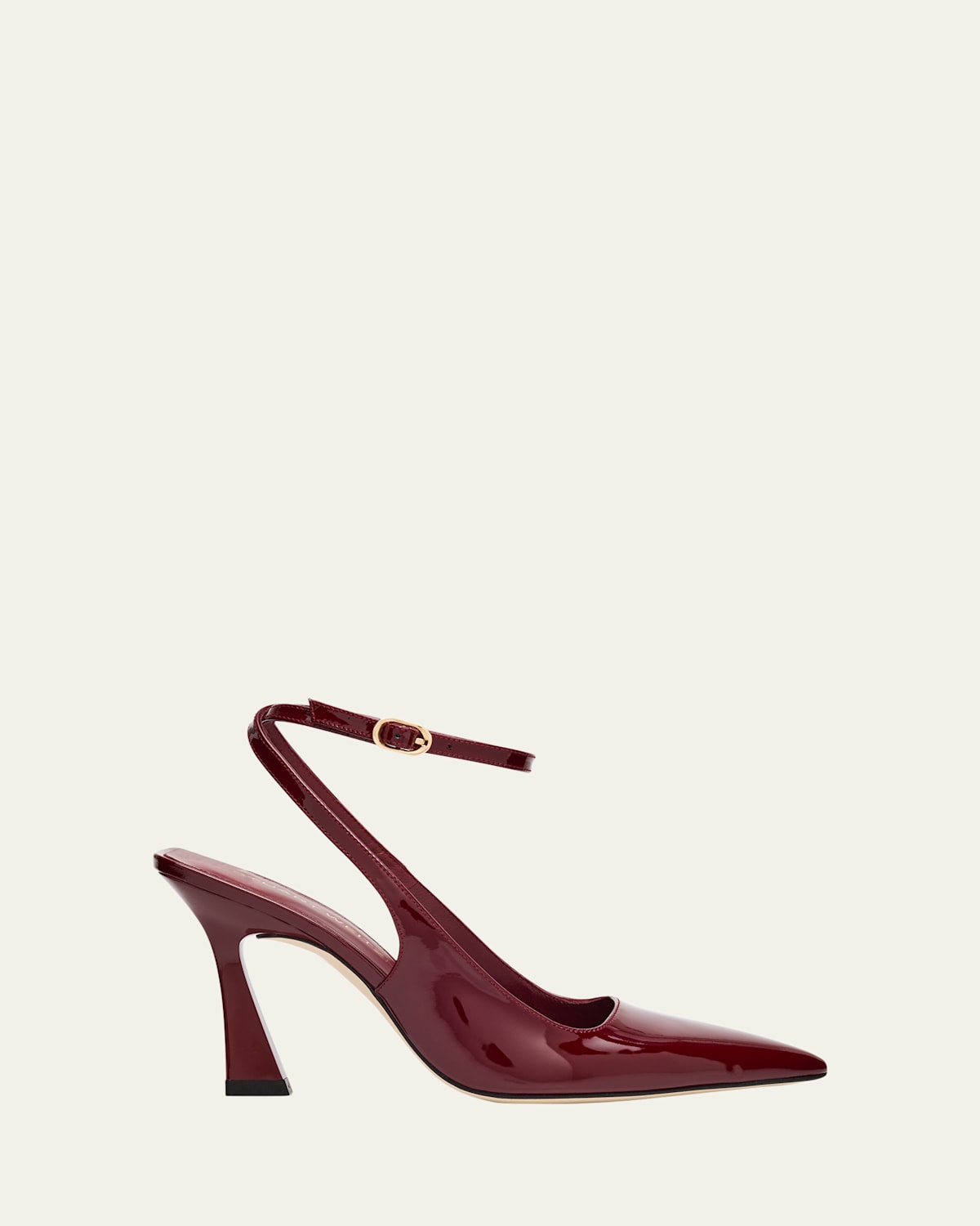 Stuart Weitzman Vinnie Patent Leather Ankle-strap Pumps In Black
