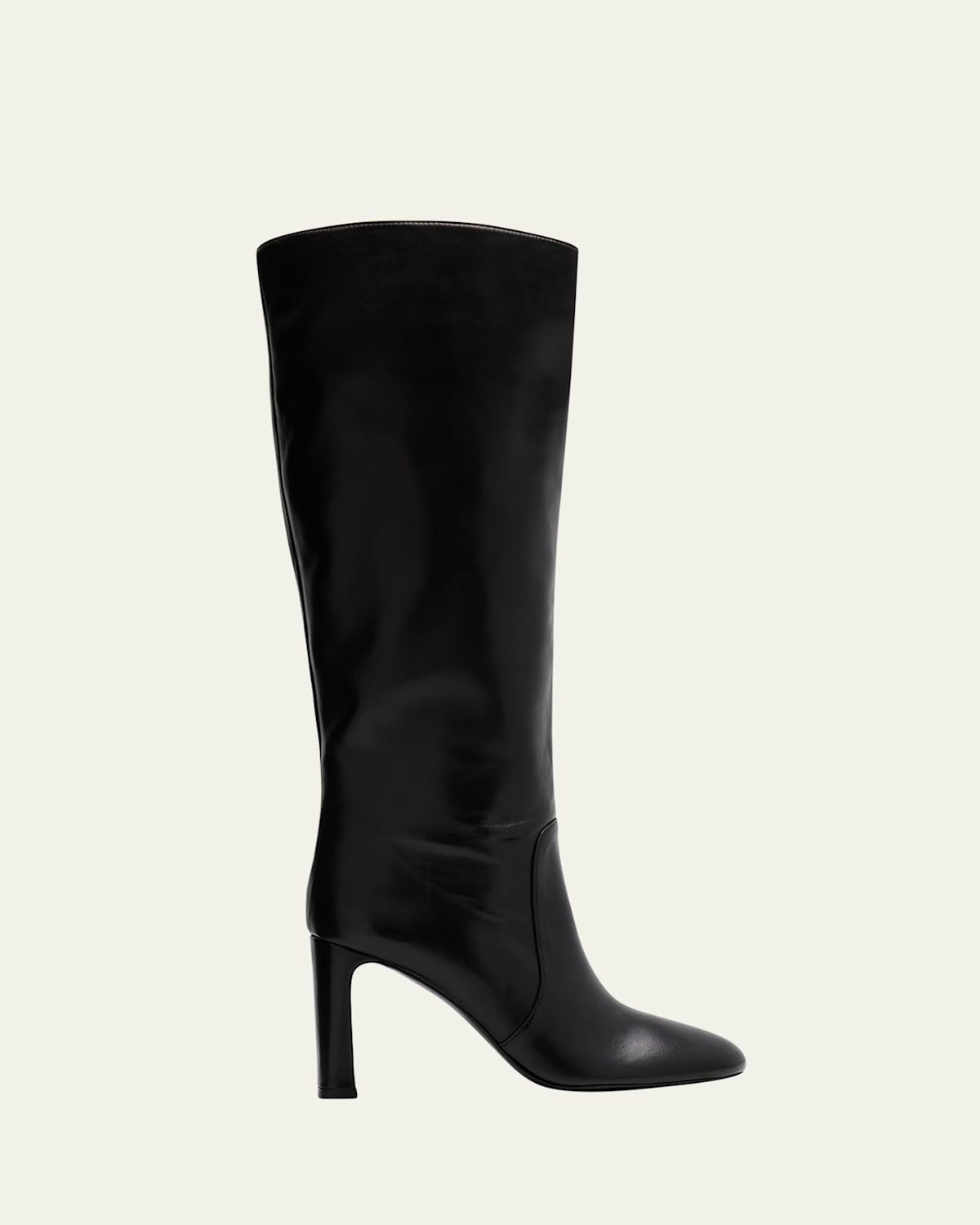 Stuart Weitzman Babette Tubo Leather Knee-high Boots In Black