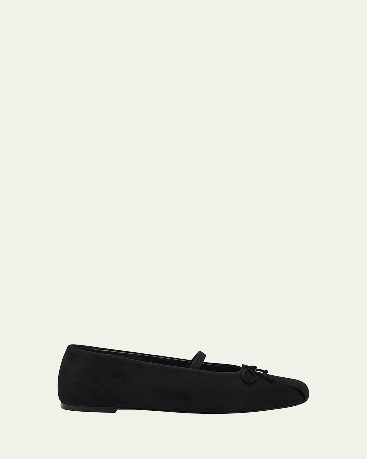Stuart Weitzman Prima Suede Mary Jane Ballerina Flats In Black