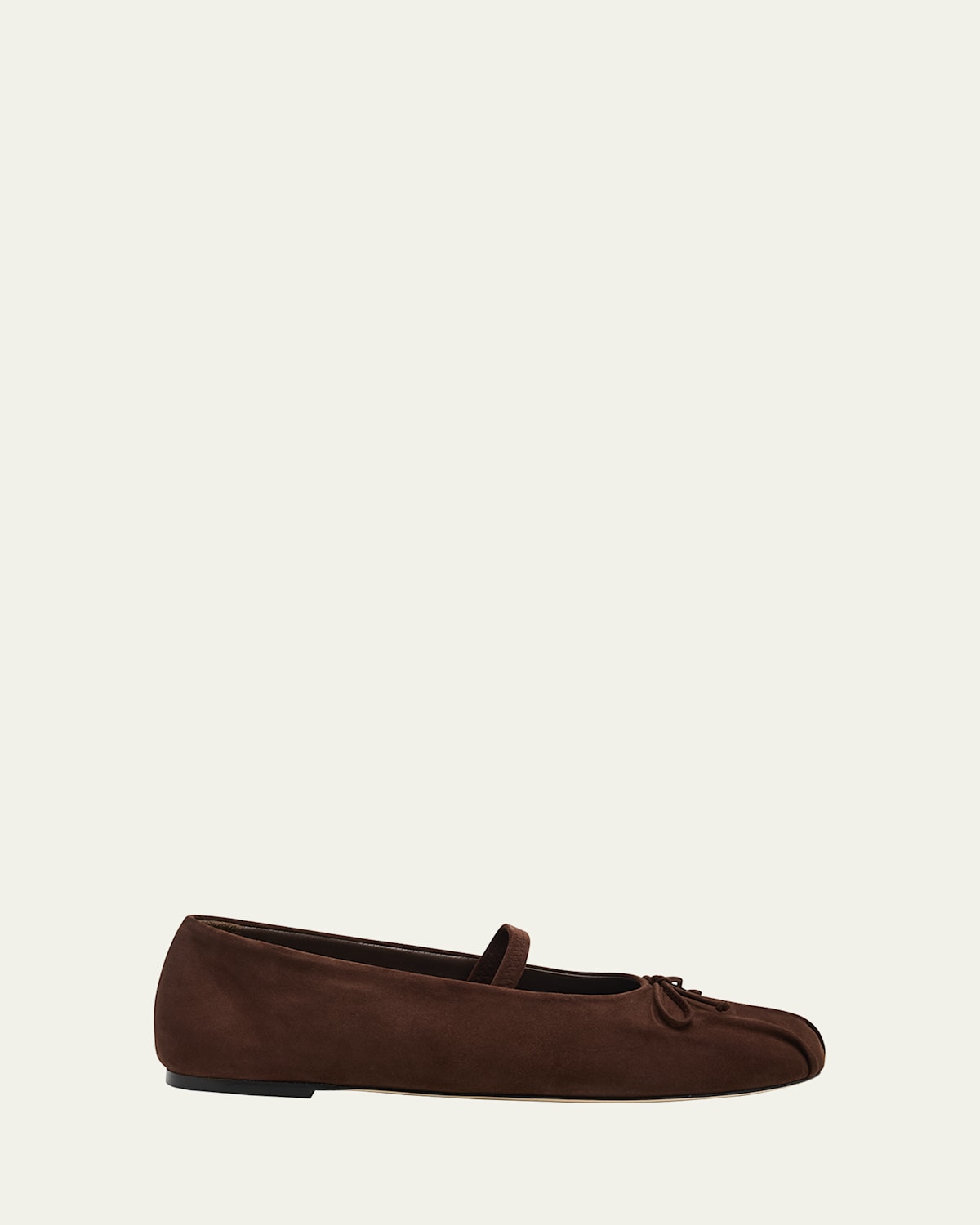 Stuart Weitzman Prima Suede Mary Jane Ballerina Flats In Brown