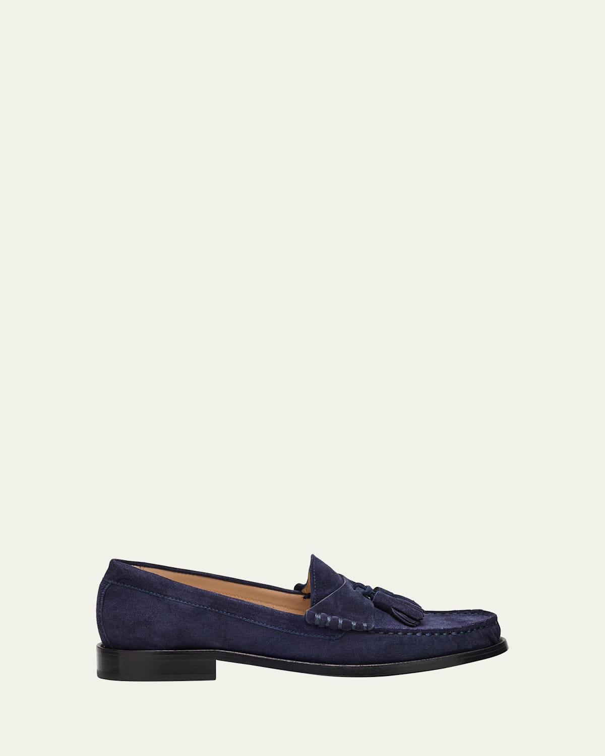 Stuart Weitzman Lottie Suede Tassel Penny Loafers In Blue