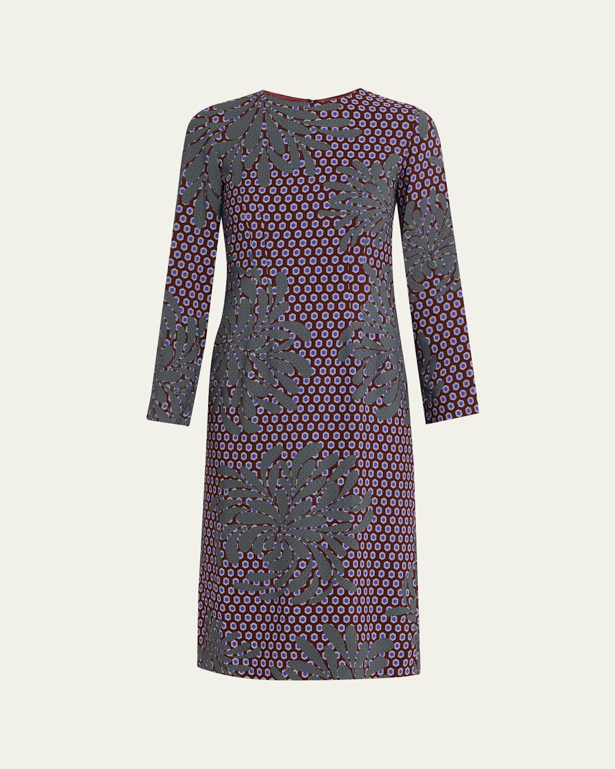 Dries Van Noten Danora Multi-print Long-sleeve Midi Dress In Multi