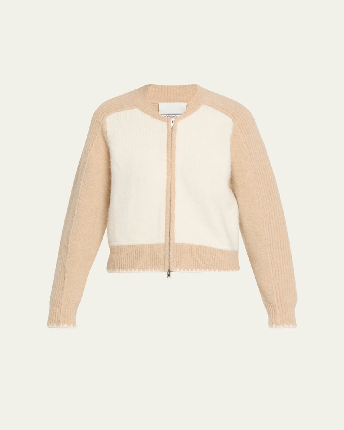 3.1 Phillip Lim Zip Wool-blend Cardigan In Neutral