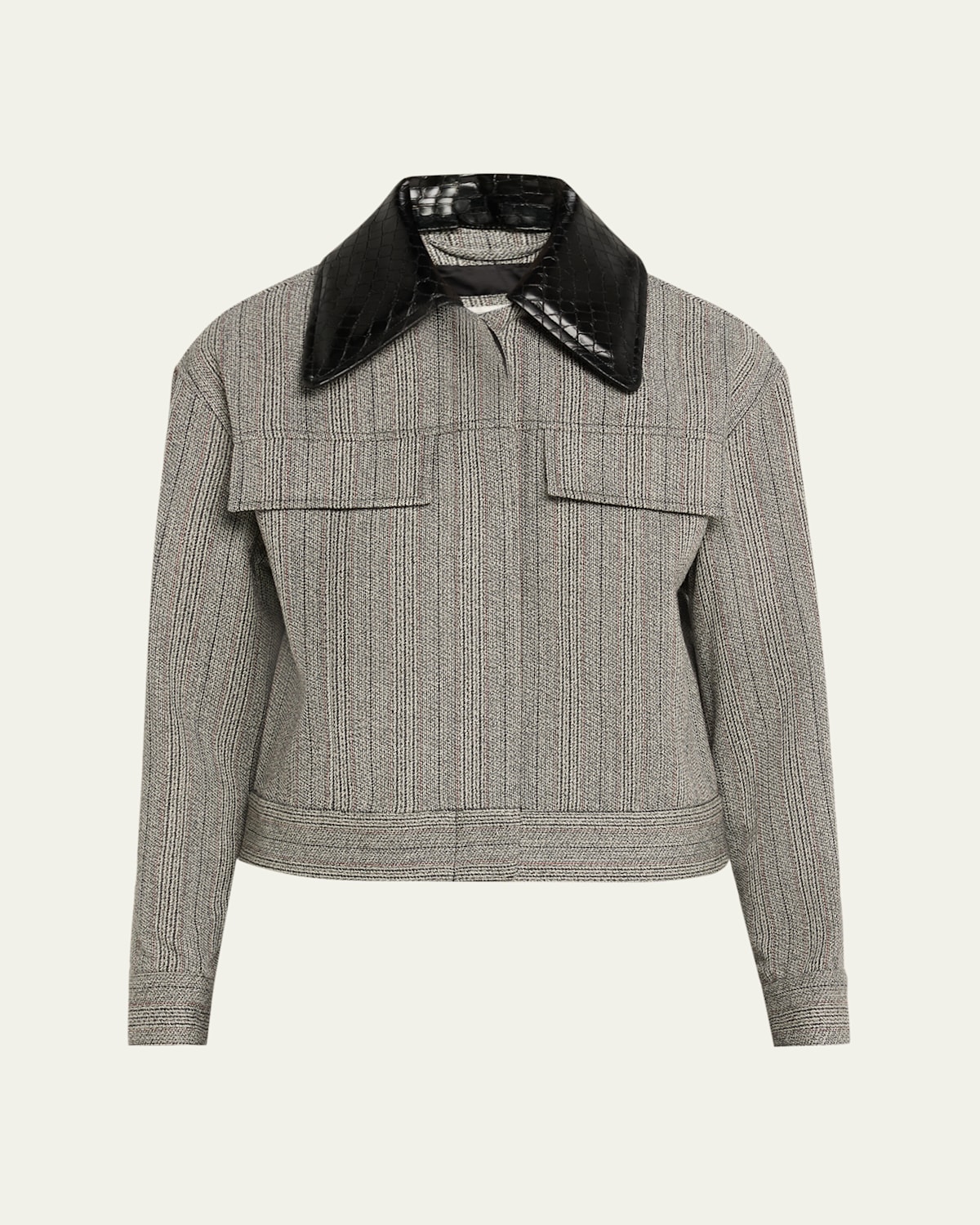 3.1 Phillip Lim Jaspé Wool Cropped Jacket In Gray
