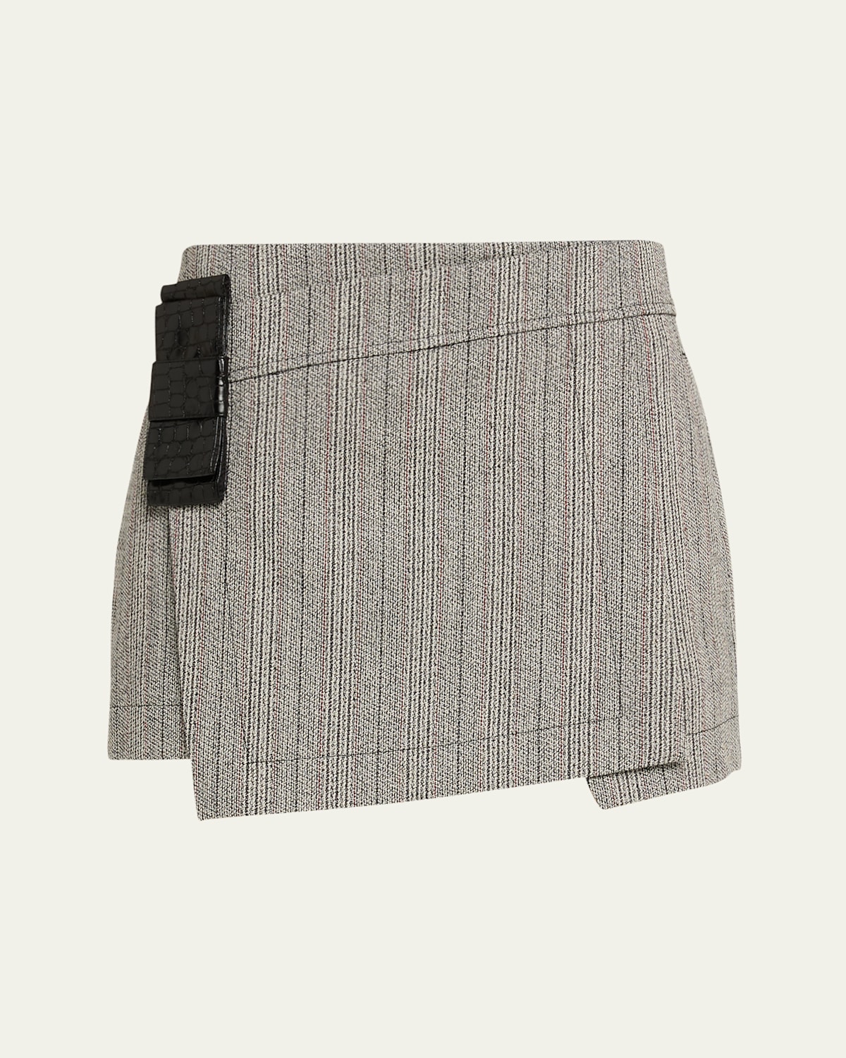 3.1 Phillip Lim Jaspé Wool Overlay Mini Skirt In Gray