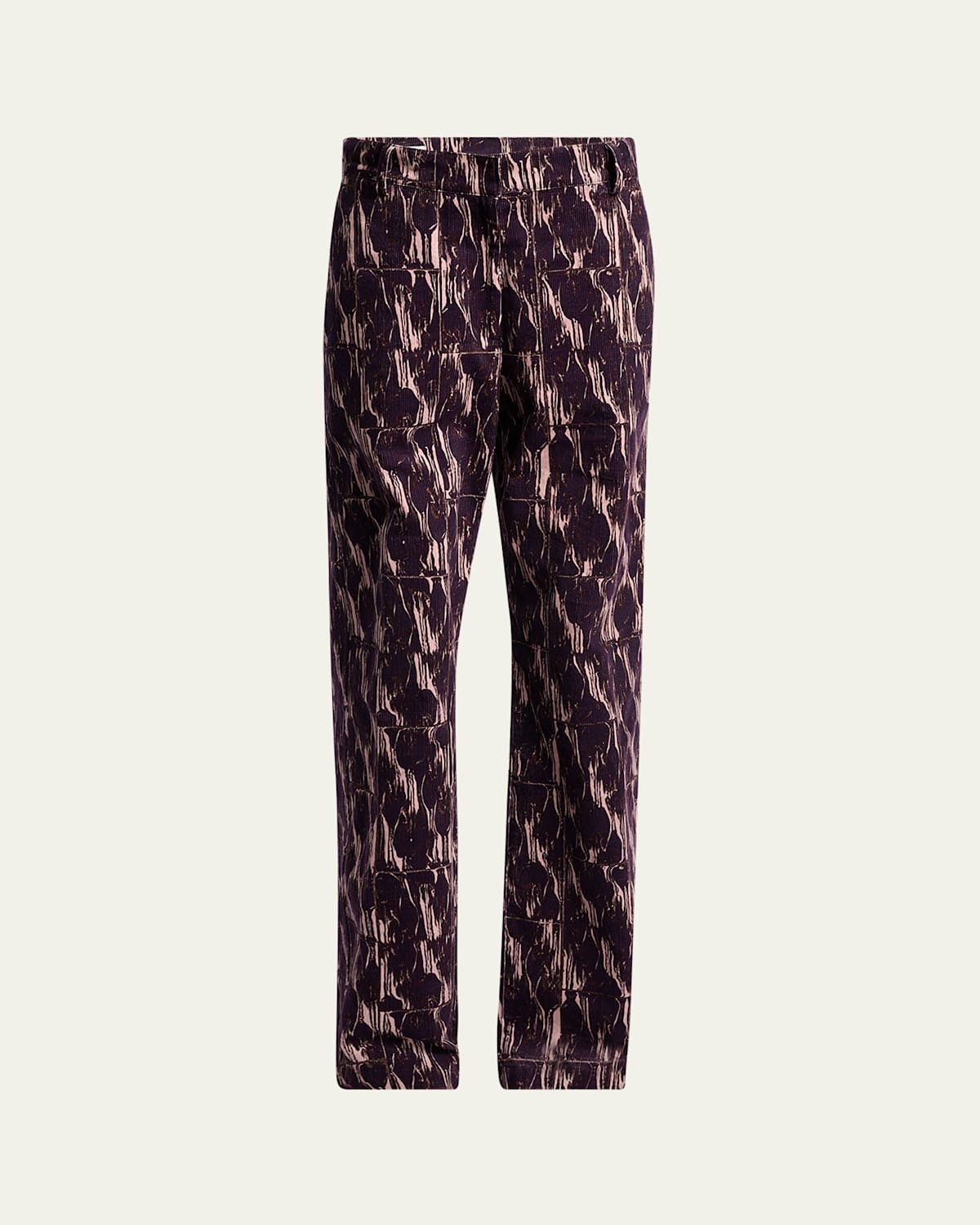 Dries Van Noten Paxy Printed Corduroy Wide-leg Pants In Multi